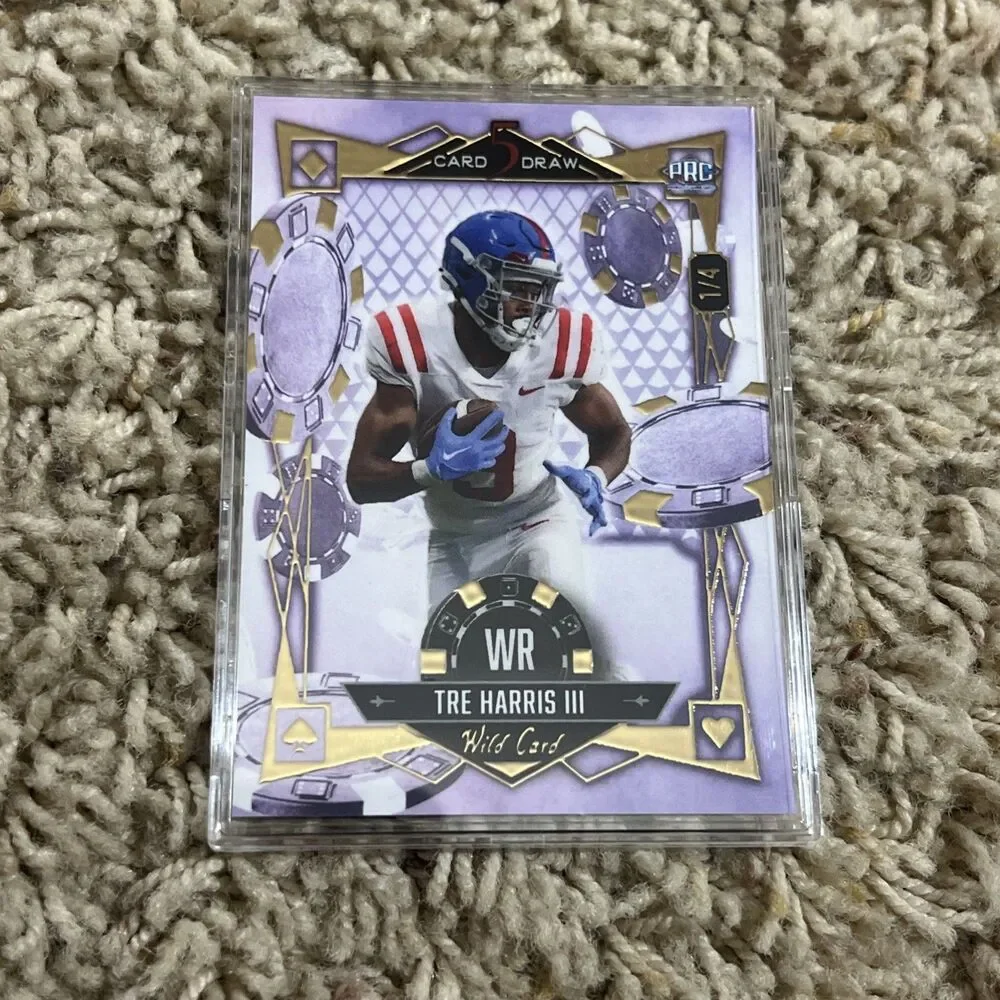 Tre Harris III 2024 Wild Card 5 Card Draw 1/4 Poker Chips PRC